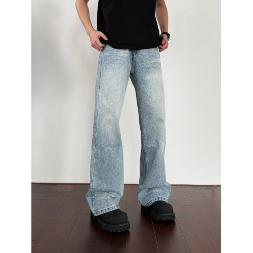 AHCN志存高遠美式水洗直筒濶腿牛仔褲男女寬松cleanfit微喇長褲子 AHCN志存高遠美式水洗直筒濶腿牛仔褲男女寬松cleanfit微喇長褲子