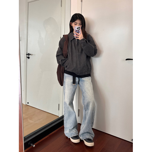 AHCN志存高遠美式水洗直筒濶腿牛仔褲男女寬松cleanfit微喇長褲子 AHCN志存高遠美式水洗直筒濶腿牛仔褲男女寬松cleanfit微喇長褲子