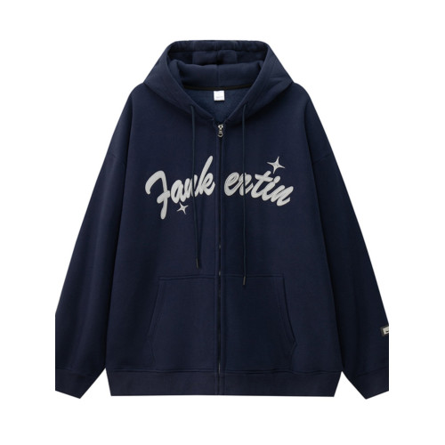 Kusen 美式重磅連帽開衫衛衣外套男春秋款青少年休閒百搭加絨夾克 Kusen 美式重磅連帽開衫衛衣外套男春秋款青少年休閒百搭加絨夾克