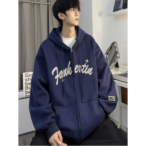 Kusen 美式重磅連帽開衫衛衣外套男春秋款青少年休閒百搭加絨夾克 Kusen 美式重磅連帽開衫衛衣外套男春秋款青少年休閒百搭加絨夾克