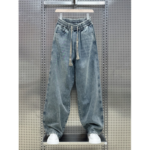 日系牛仔褲男2025秋冬加絨寬松大碼直筒濶腿美式高街潮牌休閒長褲 日系牛仔褲男2025秋冬加絨寬松大碼直筒濶腿美式高街潮牌休閒長褲