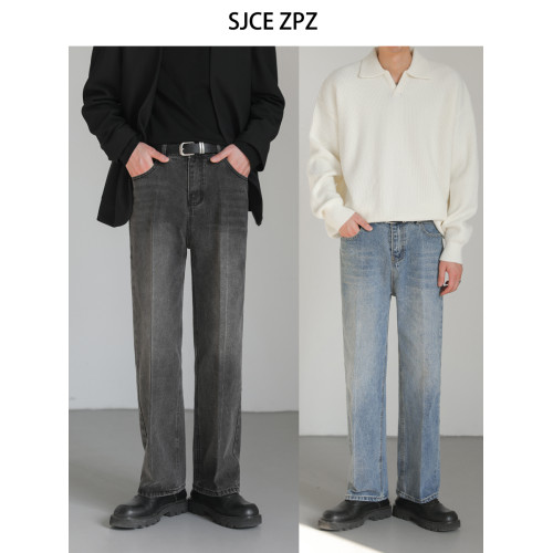 ZPZ高級感韓國潮牌INS寬松直筒長褲男褲子2025秋季新款休閒牛仔褲 ZPZ高級感韓國潮牌INS寬松直筒長褲男褲子2025秋季新款休閒牛仔褲