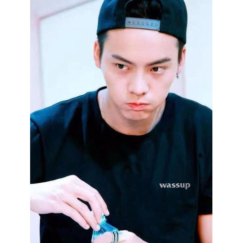 WASSUP潮牌短袖T恤男圓領夏季簡約印花純色純棉寬松情侶字母上衣