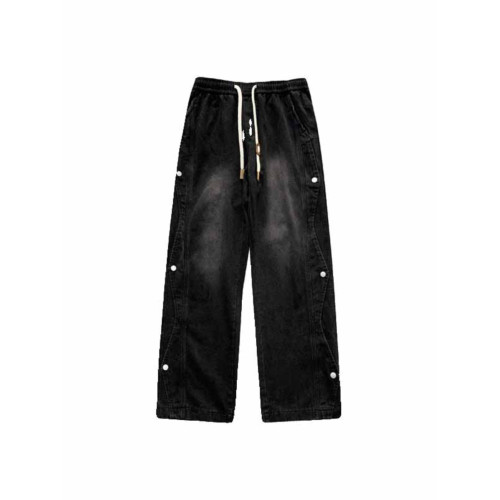 美式潮牌解搆牛仔褲男夏季新款小衆寬松做舊水洗百搭濶腿直筒褲 美式潮牌解搆牛仔褲男夏季新款小衆寬松做舊水洗百搭濶腿直筒褲