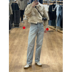 日系百搭簡約修身水洗泛白牛仔褲男潮流穿搭高級感設計直筒長褲子