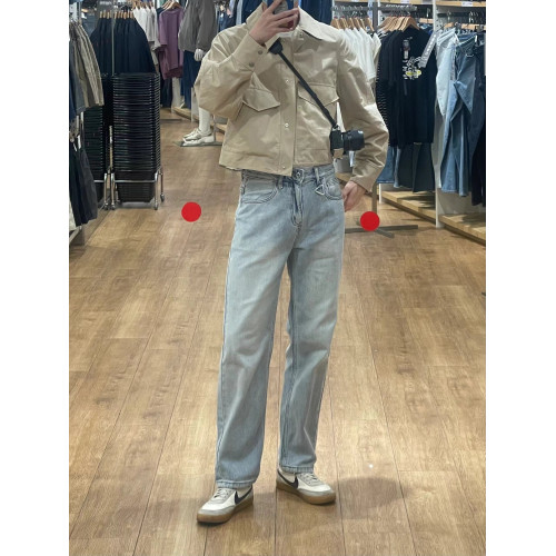 日系百搭簡約修身水洗泛白牛仔褲男潮流穿搭高級感設計直筒長褲子 日系百搭簡約修身水洗泛白牛仔褲男潮流穿搭高級感設計直筒長褲子