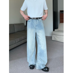 cuibuju 復古水洗做舊工藝寬松直筒牛仔褲拖地濶腿褲男女vintage