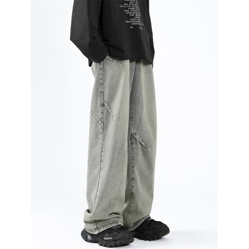 美式復古濶腿牛仔褲男高街cleanfit微喇褲子潮牌寬松直筒拖地長褲 美式復古濶腿牛仔褲男高街cleanfit微喇褲子潮牌寬松直筒拖地長褲