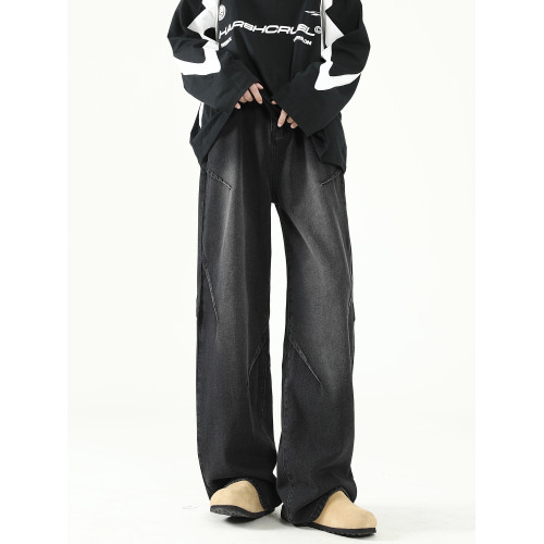 美式復古濶腿牛仔褲男高街cleanfit微喇褲子潮牌寬松直筒拖地長褲 美式復古濶腿牛仔褲男高街cleanfit微喇褲子潮牌寬松直筒拖地長褲