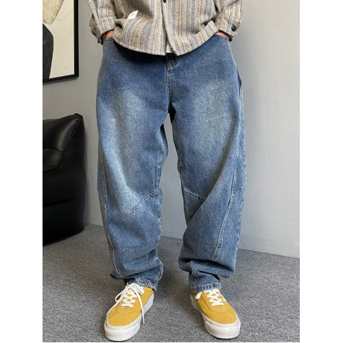 秋季美式休閒痞帥重磅水洗復古牛仔褲男直筒寬松百搭錐形褲子潮流 秋季美式休閒痞帥重磅水洗復古牛仔褲男直筒寬松百搭錐形褲子潮流