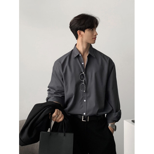 襯衫男生長袖高級感春秋季輕熟風休閒套裝痞帥垂感襯衣潮牌三件套 襯衫男生長袖高級感春秋季輕熟風休閒套裝痞帥垂感襯衣潮牌三件套