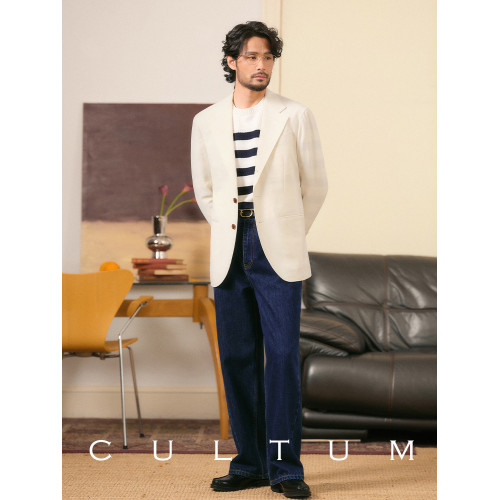 【全棉水洗】CULTUM復古IVY風高腰牛仔褲男休閒百搭寬松長褲子 【全棉水洗】CULTUM復古IVY風高腰牛仔褲男休閒百搭寬松長褲子