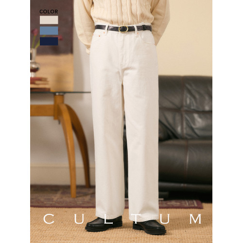 【全棉水洗】CULTUM復古IVY風高腰牛仔褲男休閒百搭寬松長褲子 【全棉水洗】CULTUM復古IVY風高腰牛仔褲男休閒百搭寬松長褲子