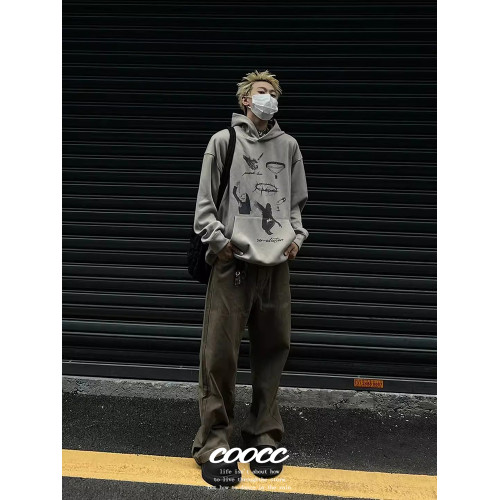 美式高街直筒牛仔褲男新款美拉德復古休閒cleanfit棕色濶腿長褲子 美式高街直筒牛仔褲男新款美拉德復古休閒cleanfit棕色濶腿長褲子