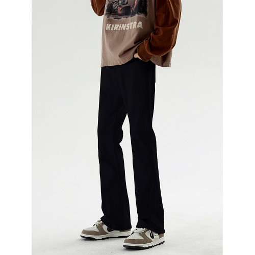 cleanfit牛仔褲男生款修身直筒冬季加絨黑色vibe美式高街微喇褲子 cleanfit牛仔褲男生款修身直筒冬季加絨黑色vibe美式高街微喇褲子