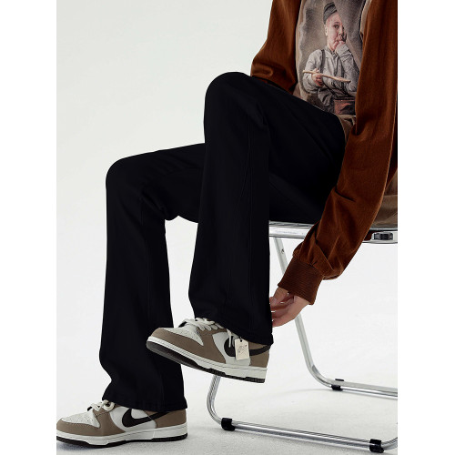 cleanfit牛仔褲男生款修身直筒冬季加絨黑色vibe美式高街微喇褲子 cleanfit牛仔褲男生款修身直筒冬季加絨黑色vibe美式高街微喇褲子