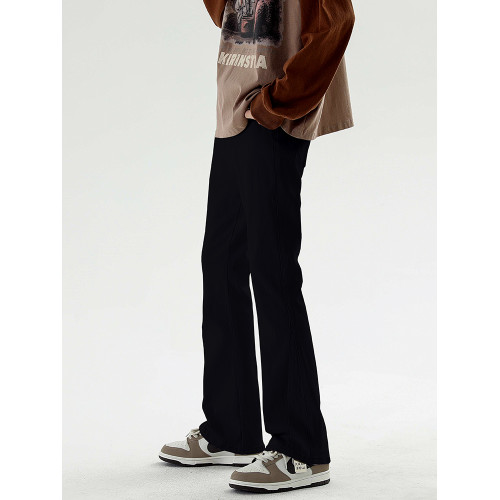 cleanfit牛仔褲男生款修身直筒冬季加絨黑色vibe美式高街微喇褲子 cleanfit牛仔褲男生款修身直筒冬季加絨黑色vibe美式高街微喇褲子