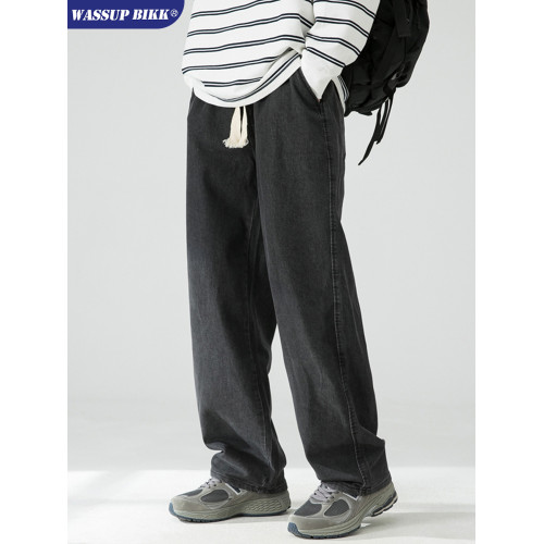 WASSUP BIKK硫酸銅穿搭直筒牛仔褲男春秋潮牌水洗寬松百搭休閒褲 WASSUP BIKK硫酸銅穿搭直筒牛仔褲男春秋潮牌水洗寬松百搭休閒褲