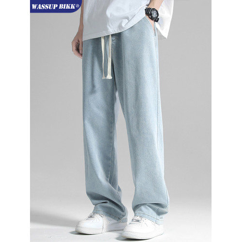 WASSUP BIKK硫酸銅穿搭直筒牛仔褲男春秋潮牌水洗寬松百搭休閒褲 WASSUP BIKK硫酸銅穿搭直筒牛仔褲男春秋潮牌水洗寬松百搭休閒褲