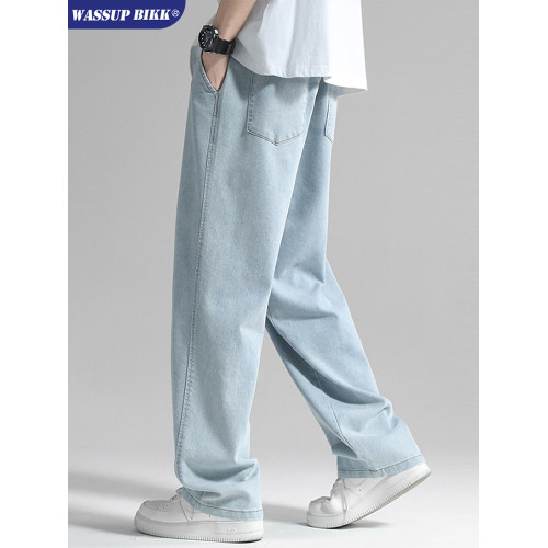 WASSUP BIKK硫酸銅穿搭直筒牛仔褲男春秋潮牌水洗寬松百搭休閒褲 WASSUP BIKK硫酸銅穿搭直筒牛仔褲男春秋潮牌水洗寬松百搭休閒褲