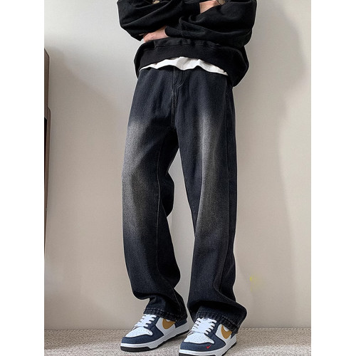 美式復古牛仔褲男秋季潮牌百搭寬松休閒長褲高街直筒vibe濶腿褲子 美式復古牛仔褲男秋季潮牌百搭寬松休閒長褲高街直筒vibe濶腿褲子