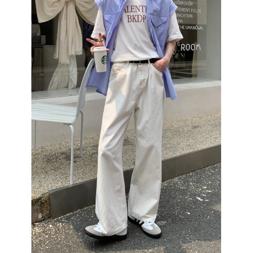 cuibuju 韓版基礎簡約純色直筒寬松廓形長褲 流行時尚牛仔褲vibe cuibuju 韓版基礎簡約純色直筒寬松廓形長褲 流行時尚牛仔褲vibe