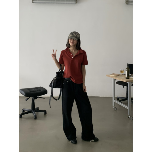 INKNOTS美式復古基礎寬松直筒純色牛仔褲男女濶腿潮牌拖地休閒褲 INKNOTS美式復古基礎寬松直筒純色牛仔褲男女濶腿潮牌拖地休閒褲