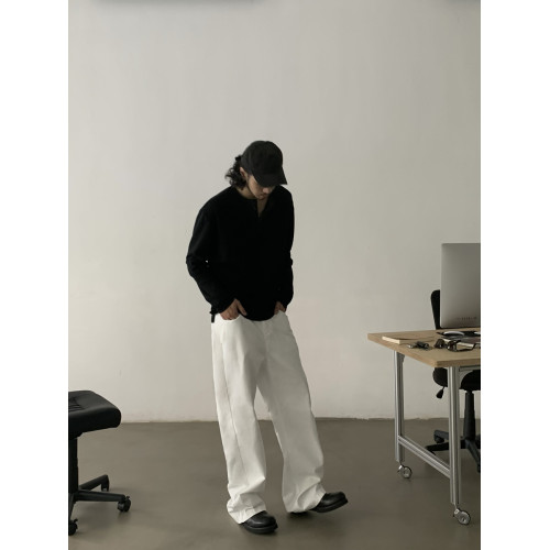 INKNOTS美式復古基礎寬松直筒純色牛仔褲男女濶腿潮牌拖地休閒褲 INKNOTS美式復古基礎寬松直筒純色牛仔褲男女濶腿潮牌拖地休閒褲