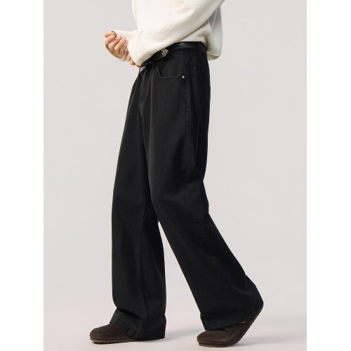 GTRG2025年春秋純白色四季款感濶腿長褲休閒百搭垂感直筒牛仔褲男 GTRG2025年春秋純白色四季款感濶腿長褲休閒百搭垂感直筒牛仔褲男