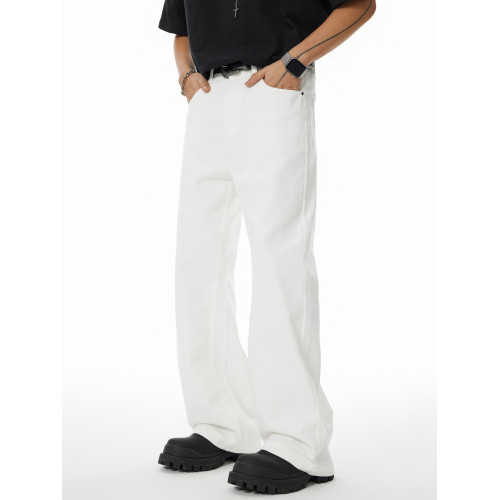 GTRG2025年春秋純白色四季款感濶腿長褲休閒百搭垂感直筒牛仔褲男 GTRG2025年春秋純白色四季款感濶腿長褲休閒百搭垂感直筒牛仔褲男