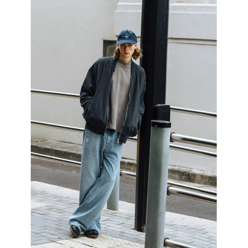 UTIMUS藍色牛仔褲2021M版型寬松微喇藍牛長褲高腰直筒褲淺藍色 UTIMUS藍色牛仔褲2021M版型寬松微喇藍牛長褲高腰直筒褲淺藍色