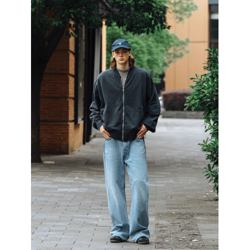 UTIMUS藍色牛仔褲2021M版型寬松微喇藍牛長褲高腰直筒褲淺藍色 UTIMUS藍色牛仔褲2021M版型寬松微喇藍牛長褲高腰直筒褲淺藍色