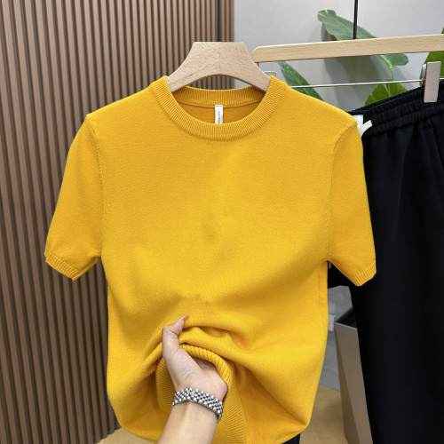 春秋季韓版潮流圓領毛衣情侶寬松百搭針織毛衫男士打底半袖針織衫 春秋季韓版潮流圓領毛衣情侶寬松百搭針織毛衫男士打底半袖針織衫