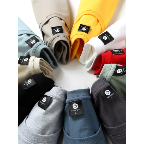 3件】純色純棉t恤男女短袖圓領休閒寬松大碼打底衫半袖上衣服夏季