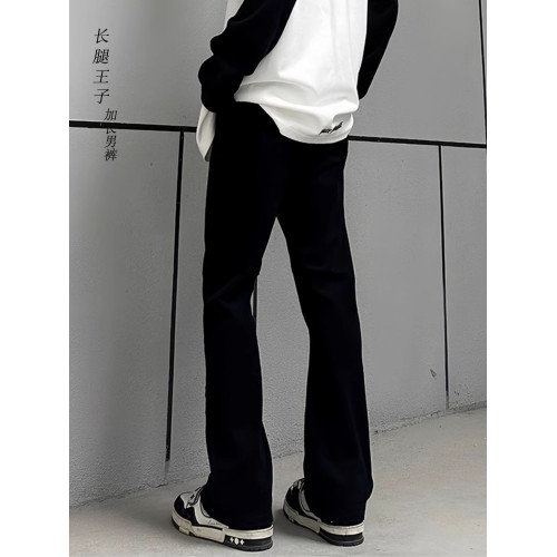 加絨款白色加長版男高個子190美式牛仔褲高級感休閒修身直筒120CM 加絨款白色加長版男高個子190美式牛仔褲高級感休閒修身直筒120CM