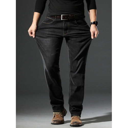 春秋季寬松小直筒牛仔褲男大碼彈力胖子加肥加大商務休閒牛仔長褲 春秋季寬松小直筒牛仔褲男大碼彈力胖子加肥加大商務休閒牛仔長褲