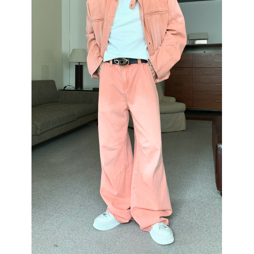 cuibuju 小衆解搆設計直筒牛仔褲 復古水洗做舊濶腿褲長褲男女款 cuibuju 小衆解搆設計直筒牛仔褲 復古水洗做舊濶腿褲長褲男女款