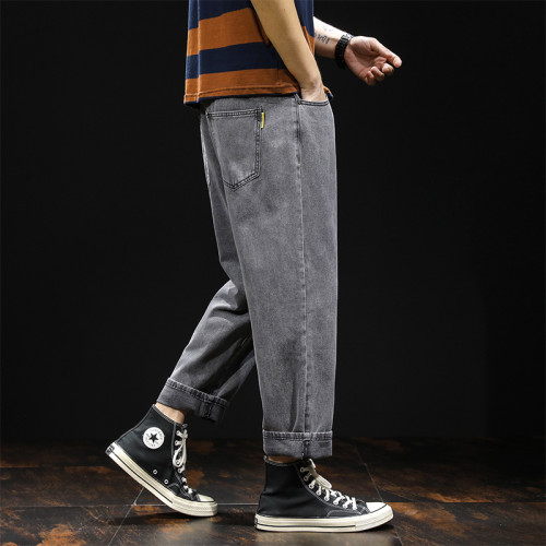 秋冬小個子牛仔褲男寬松直筒腿短短褲165矮個子九分加絨哈倫褲子 秋冬小個子牛仔褲男寬松直筒腿短短褲165矮個子九分加絨哈倫褲子