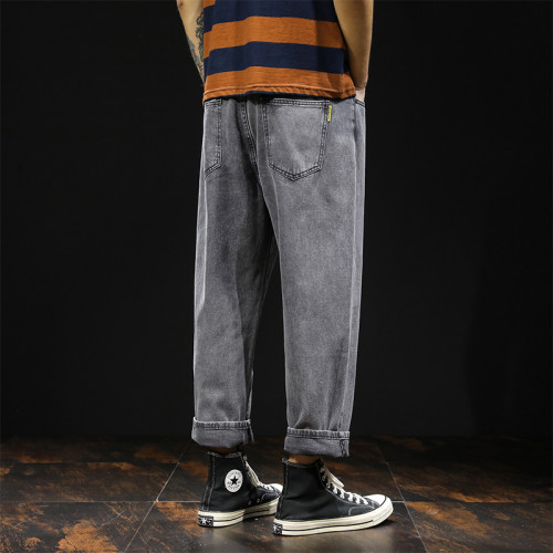 秋冬小個子牛仔褲男寬松直筒腿短短褲165矮個子九分加絨哈倫褲子 秋冬小個子牛仔褲男寬松直筒腿短短褲165矮個子九分加絨哈倫褲子