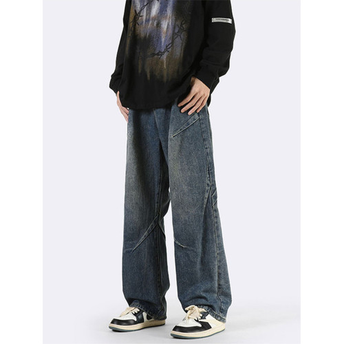 美式cIeanfit牛仔褲男新款潮牌寬松復古水洗直筒褲高街濶腿長褲子 美式cIeanfit牛仔褲男新款潮牌寬松復古水洗直筒褲高街濶腿長褲子