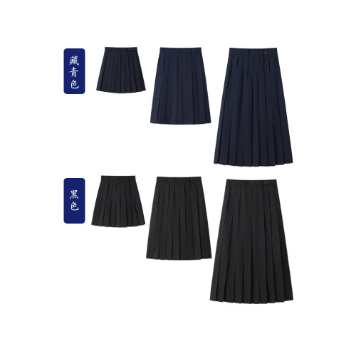 JK百褶裙狗短39CM箱褶裙女半身裙基礎款純色製服jk短裙正版純黑色