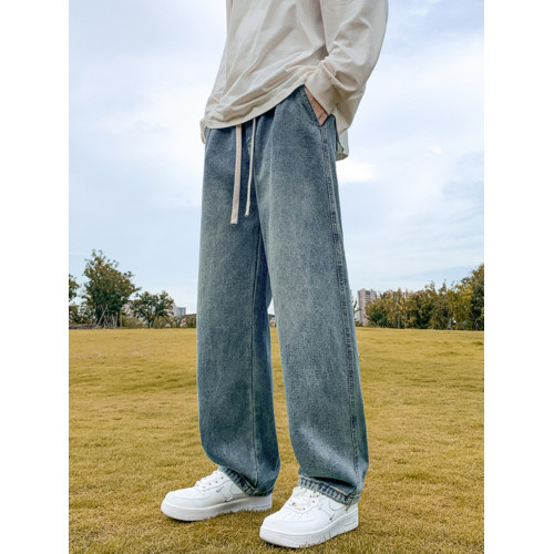 牛仔褲男士新款寬松長褲休閒冬季男褲美式男生直筒褲彎刀加絨褲子 牛仔褲男士新款寬松長褲休閒冬季男褲美式男生直筒褲彎刀加絨褲子