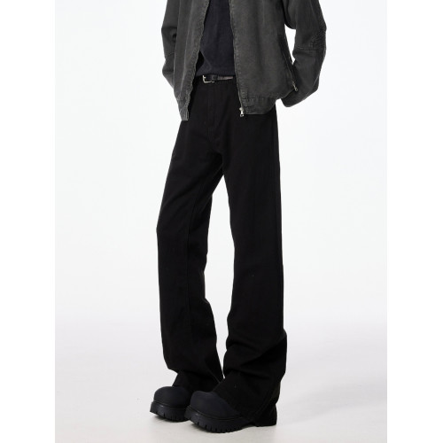 cleanfit秋冬黑色彎刀微喇加絨加厚牛仔褲男vibe美式修身顯瘦褲子 cleanfit秋冬黑色彎刀微喇加絨加厚牛仔褲男vibe美式修身顯瘦褲子