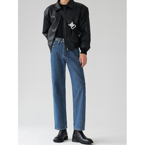 韓國INS純色牛仔褲男寬松長褲垂感直筒褲子復古做舊港風百搭潮流 韓國INS純色牛仔褲男寬松長褲垂感直筒褲子復古做舊港風百搭潮流