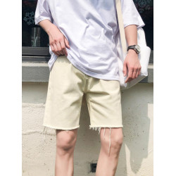 牛仔短褲男秋季薄款2025新款韓版潮流寬松直筒百搭ins褲子五分褲