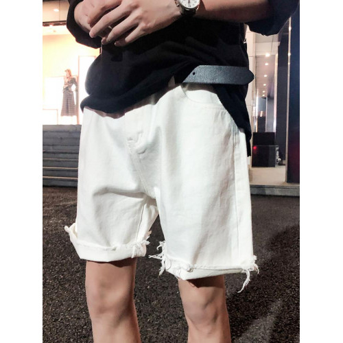 牛仔短褲男秋季薄款2025新款韓版潮流寬松直筒百搭ins褲子五分褲 牛仔短褲男秋季薄款2025新款韓版潮流寬松直筒百搭ins褲子五分褲