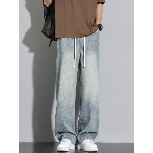 牛仔褲男士冬季美式直筒褲休閒男生男褲加絨褲子秋冬新款寬松長褲 牛仔褲男士冬季美式直筒褲休閒男生男褲加絨褲子秋冬新款寬松長褲