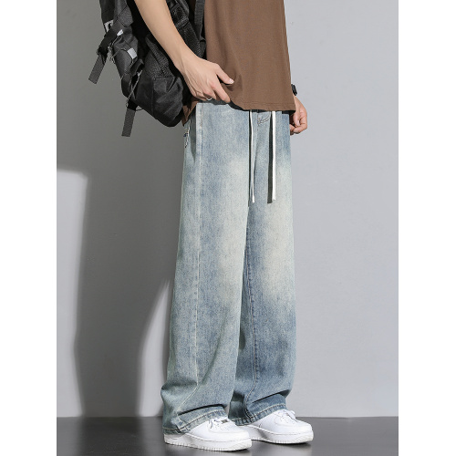 牛仔褲男士冬季美式直筒褲休閒男生男褲加絨褲子秋冬新款寬松長褲 牛仔褲男士冬季美式直筒褲休閒男生男褲加絨褲子秋冬新款寬松長褲