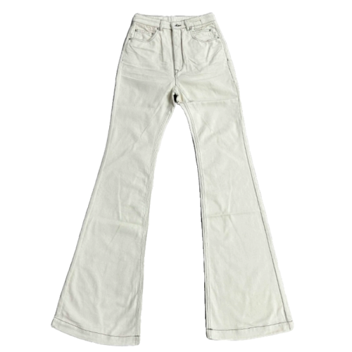 RO風小衆暗黑高彈力拖地米白色磨毛喇叭牛仔褲男潮牌顯瘦濶腿褲子 RO風小衆暗黑高彈力拖地米白色磨毛喇叭牛仔褲男潮牌顯瘦濶腿褲子