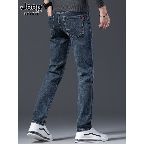 吉普2025秋季牛仔褲男士修身直筒彈力小腳長褲子男裝新款商務男褲 吉普2025秋季牛仔褲男士修身直筒彈力小腳長褲子男裝新款商務男褲